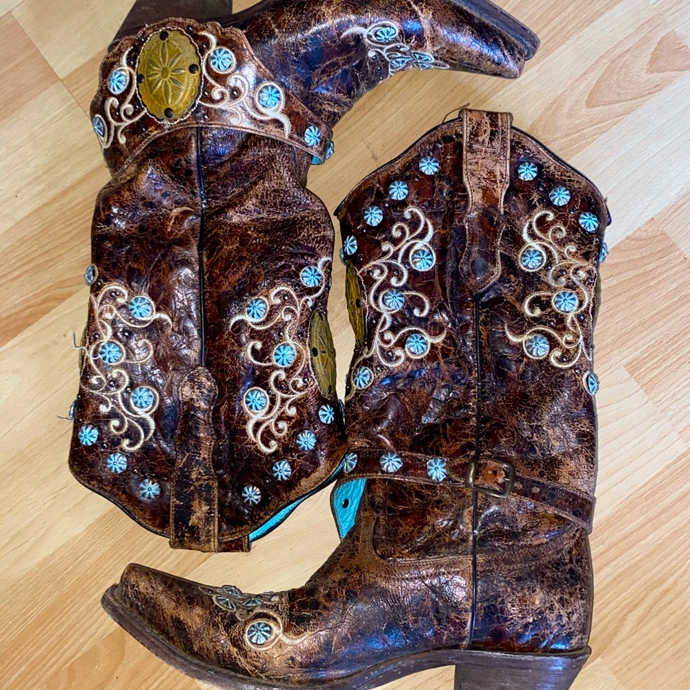 Corral Concho and Harness Detail Boots